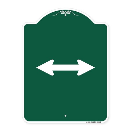 Signmission Designer Series Bidirectional Arrow Black, Green & White Aluminum Sign, 18" x 24", GW-1824-24312 A-DES-GW-1824-24312